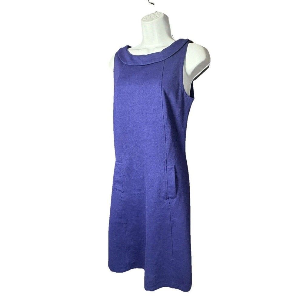 Boden Mini Dress Size 6 Blue Reverse Peter Pan Collar Mod Retro Preppy Work - Picture 3 of 8